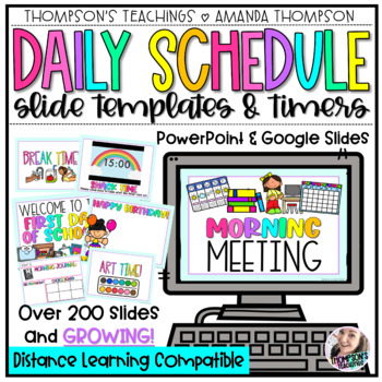 Preview of Daily Schedule Slides and Timers - Classroom Management - Daily Slides