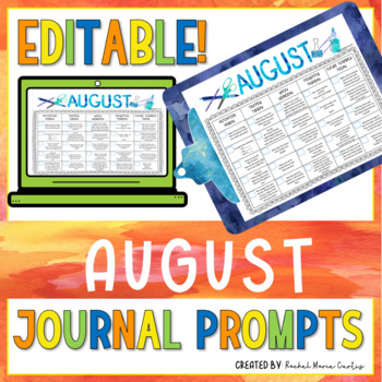Preview of DAILY WRITING PROMPTS - Editable Calendar Journal Prompts for Middle Schoolers