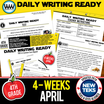 Preview of 4th Grade Daily Language Review for April New ELA TEKS