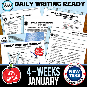 Preview of 4th Grade Daily Language Review for January New ELA TEKS