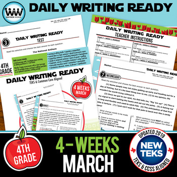 Preview of 4th Grade Daily Language Review for March New ELA TEKS