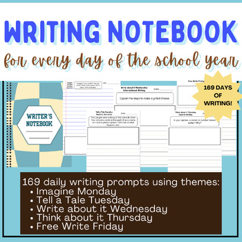 Preview of DAILY Writing Notebook / Journal Prompts starting for Back to School!