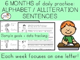 DAILY handwriting practice - each week focuses on 1 letter
