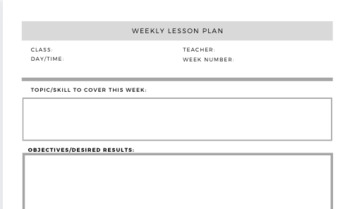 Preview of DANCE LESSON PLAN TEMPLATE