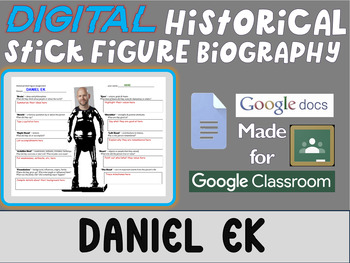 Preview of DANIEL EK Digital Historical Stick Figure Biography (MINI BIOS)