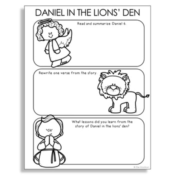 daniel and the lions den activity pages