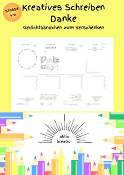 Preview of DANKE - Stationenlernen - Gedichte - kreatives Schreiben