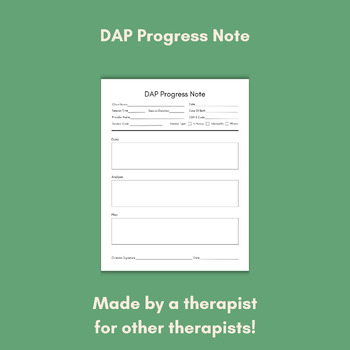 Preview of DAP Progress Note (Printable & Fillable)
