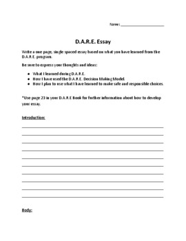how to write a good dare essay