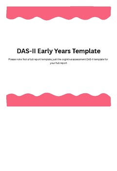 Preview of DAS-II Early Years Assessment Template