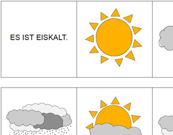 Preview of DAS WETTER - Memory about the weather: play and learn German vocabulary