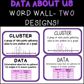 Preview of DATA ABOUT US 6th Grade CMP3 Word Wall