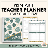 DATED PRINTABLE TEACHER PLANNER | LEAFY GOLD PLANNER | 202