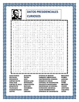 Preview of DATOS PRESIDENCIALES CURIOSOS-SÍMBOLOS Y MONUMENTOS-President's Day