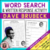 DAVE BRUBECK Music Word Search and Biography Research Acti