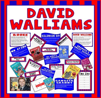 Preview of DAVID WALLIAMS - RESOURCES ENGLISH READING KS1-2 AUTHOR COMEDY