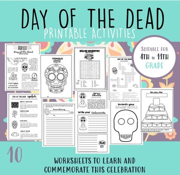 Preview of DAY OF THE DEAD PRINTABLE ACTIVITIES- Dia de Muertos