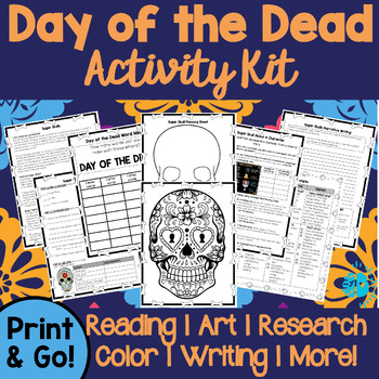 Preview of DAY OF THE DEAD Reading Writing & Art Integration Unit | Hispanic Sugar Skulls