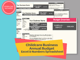 DAYCARE BUDGET SPREADSHEET to Track Annual Income & Expens