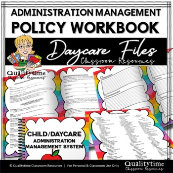 Preview of DAYCARE CHILD CARE ADMINISTRATION POLICY WORKBOOK-RAINBOW