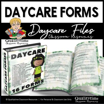 Preview of DAYCARE CHILD CARE FORMS- GREEN FLORAL