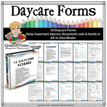 Preview of DAYCARE CHILD CARE FORMS- PENCIL BINDER