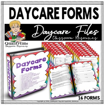 Preview of DAYCARE CHILD CARE FORMS- RAINBOW BINDER