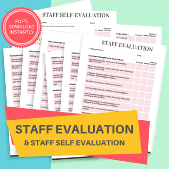 Preview of DAYCARE STAFF EVALUATION/ Childcare Printable Employee Evaluation Form