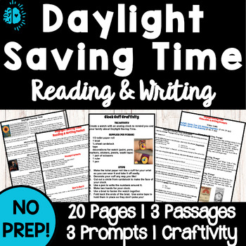 Preview of DAYLIGHT SAVING TIME Time Change Reading Writing Activity Hands On Test Prep