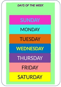 DAYS OF THE WEEK POSTER by Miz Lebowe | TPT