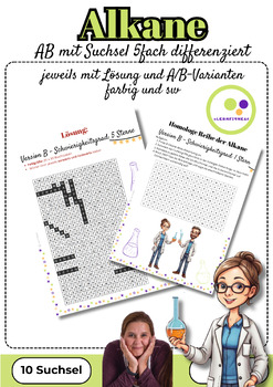 Preview of DAZ | DAF | German | Organic Chemistry | Alkanes Word Search Alkane