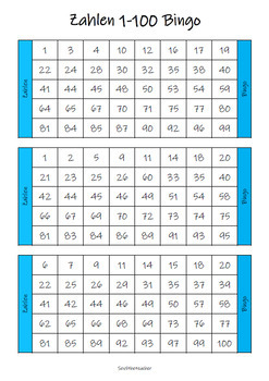 DAZ/DAF Zahlen 1-100 Bingo by Seviltheteacher | Teachers Pay Teachers