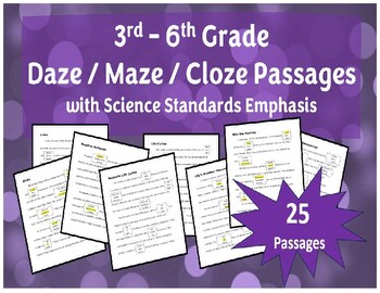 Preview of DAZE / MAZE / CLOZE Passages with a Science Emphasis