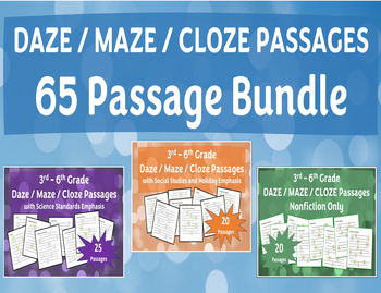 Preview of DAZE / MAZE / CLOZE Practice Passages