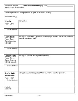 Preview of DBI Lesson Plan Template with Sample
