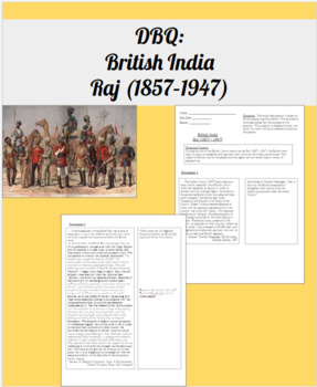 Preview of DBQ: British India Raj (1857–1947) (World History)