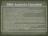 DBQ Document Analysis Charts & Checklists