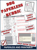 DBQ Evaluation Rubric - PAPERLESS and Printable! Marking D