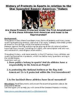 Preview of DBQ: Protests Against the National Anthem and American Values in sports