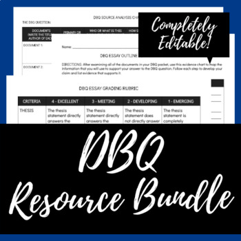 Preview of DBQ Resource Bundle | Analysis, Outline, & Grading Rubric + Example Essays!