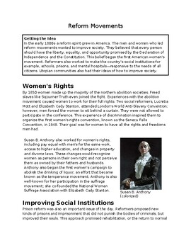 Preview of DBQ - Social Reform Movements w/ KEY