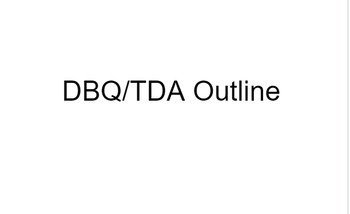 Preview of DBQ/TDA Outline