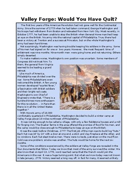 valley forge dbq background essay