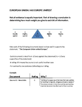 Preview of DBQ Weigh the Evidence