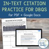 DBQ Writing Guide to Practice In-Text Citations