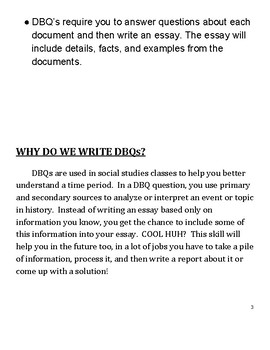 DBQ Writing Guide with Modifications by Sped Skills | TpT