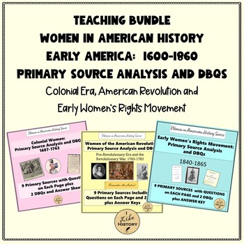 Preview of DBQs & Primary Sources Mini-Bundle: U.S. Women's History 1600-1860 *APUSH*