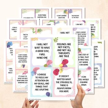 Preview of DBT Affirmation Cards-168 Positive Affirmations-Self-Esteem-Anxiety-Depression