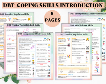 Preview of DBT Coping Skill Cards | DBT Cards | Printable Cards  DBT Skills Tracker Instant