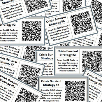 dbt distress tolerance skills qr code coping cards tpt